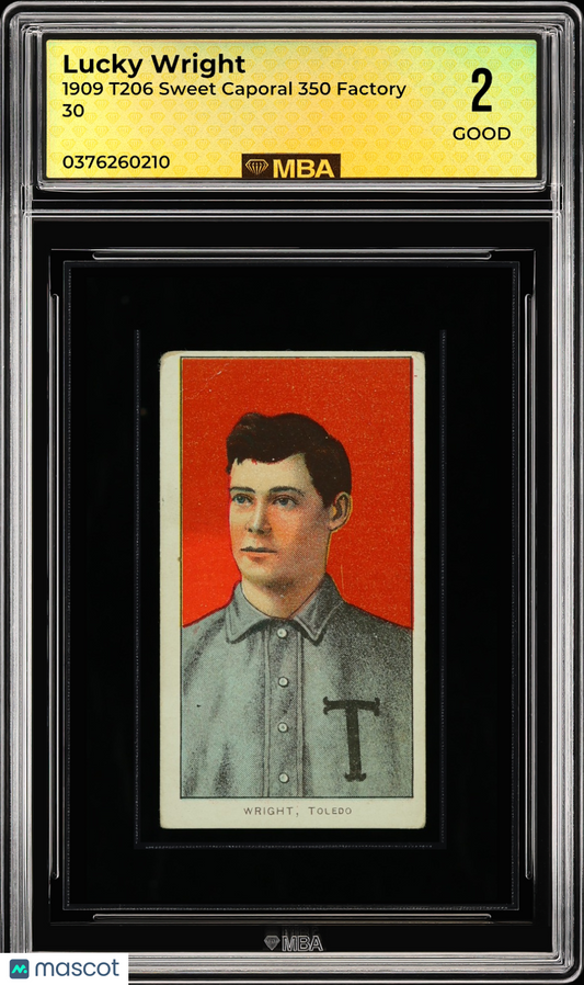 1909 T206 Sweet Caporal 350 Factory 30 Lucky Wright MBA 2