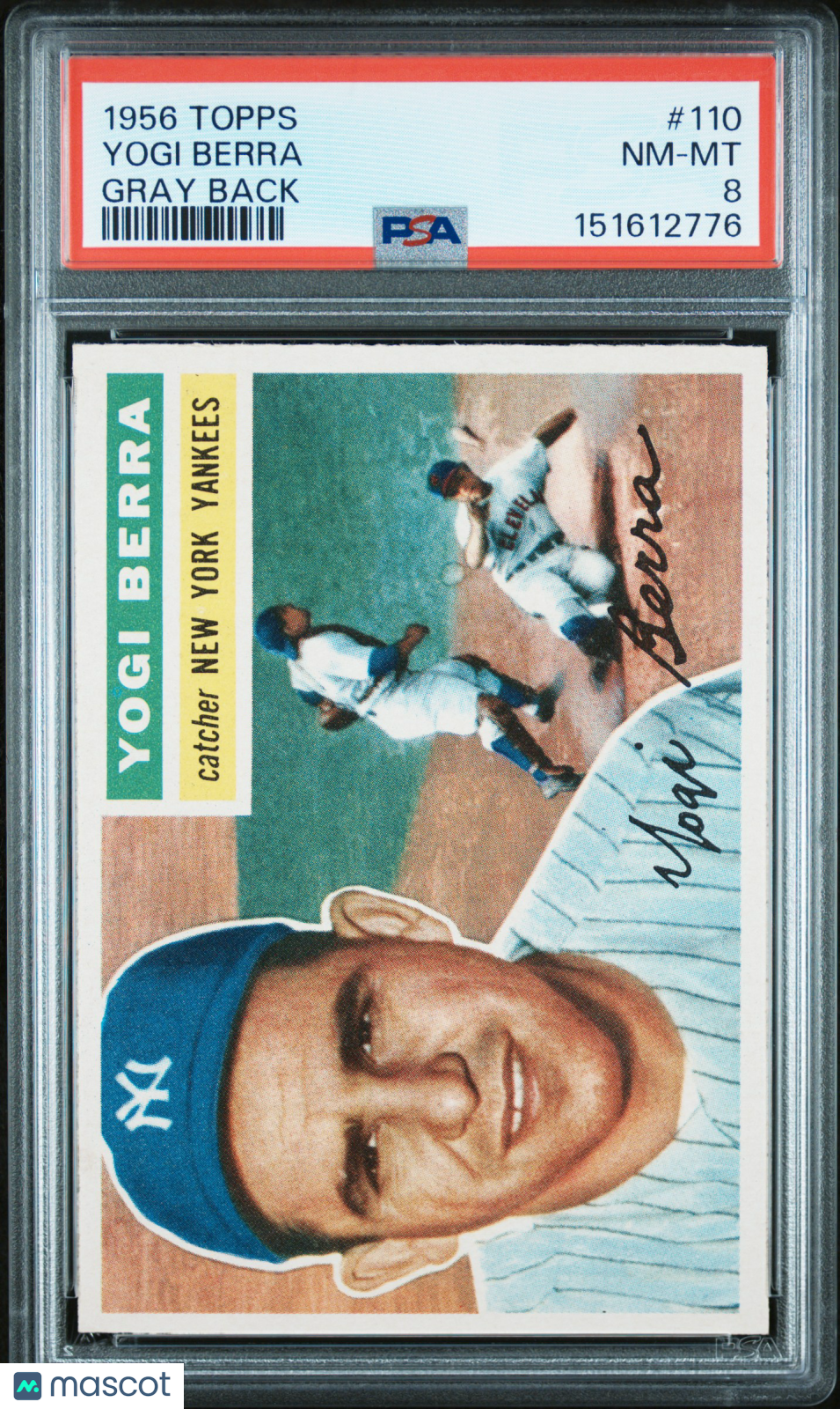 1956 Topps Yogi Berra #110 Gray Back PSA 8