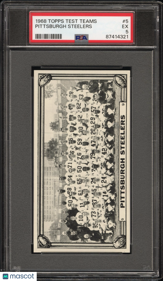 1968 Topps Test Teams Pittsburgh Steelers #5 PSA 5