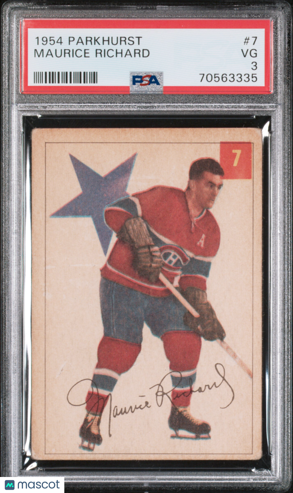 1954 Parkhurst Maurice Richard #7 PSA 3