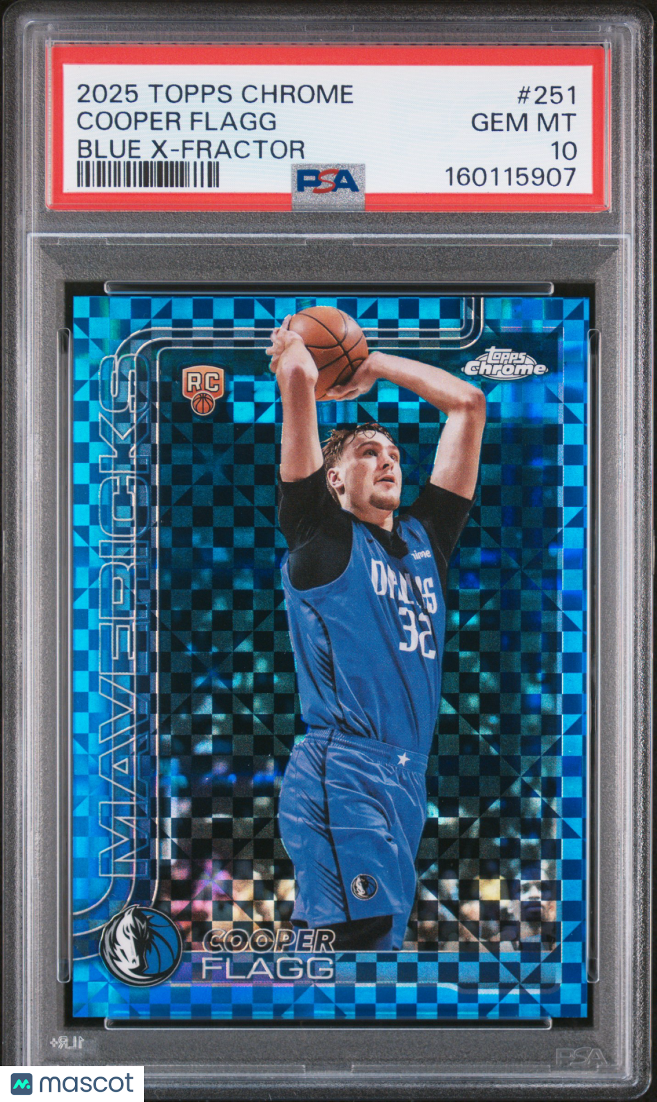 2025 Topps Chrome Cooper Flagg #251 Blue X Fractor PSA 10