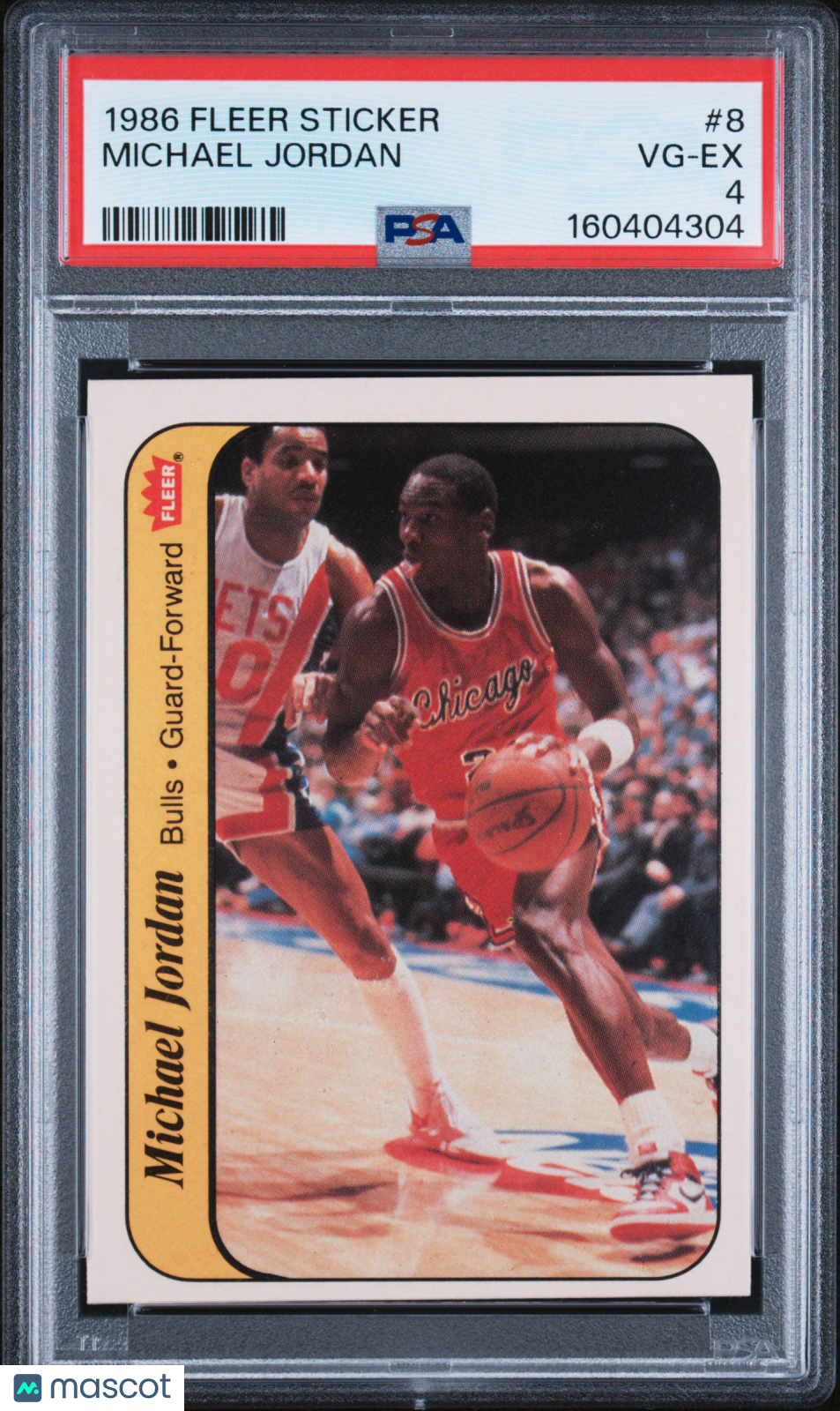 1986 Fleer Sticker Michael Jordan #8 PSA 4