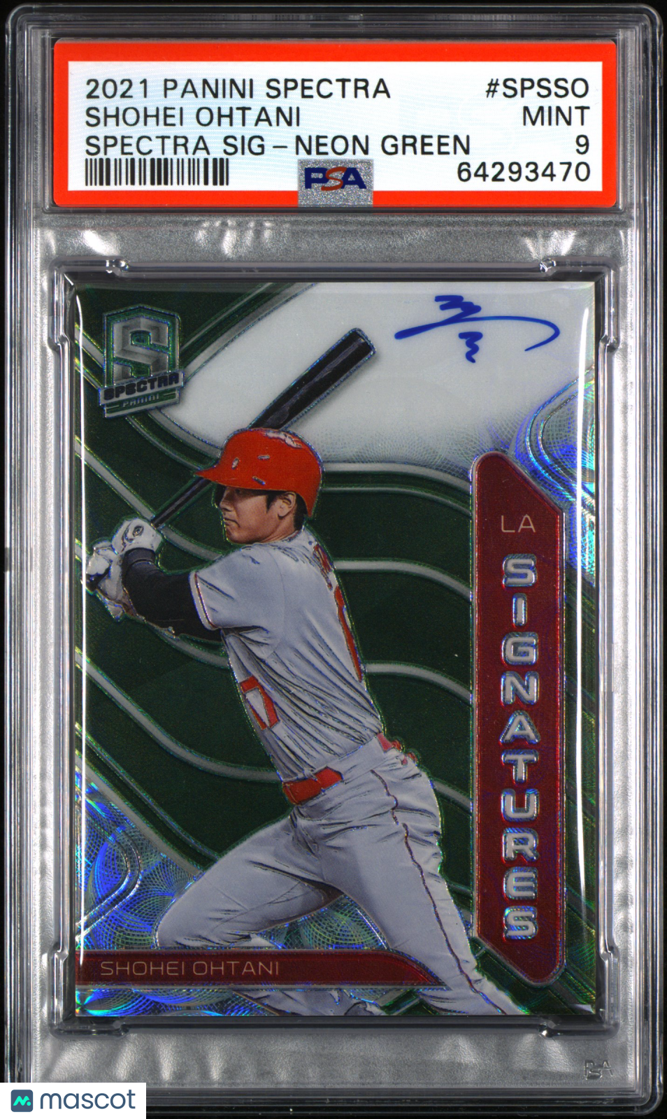 2021 Panini Spectra Spectra Signatures Shohei Ohtani #SPSSO Neon Green PSA 9
