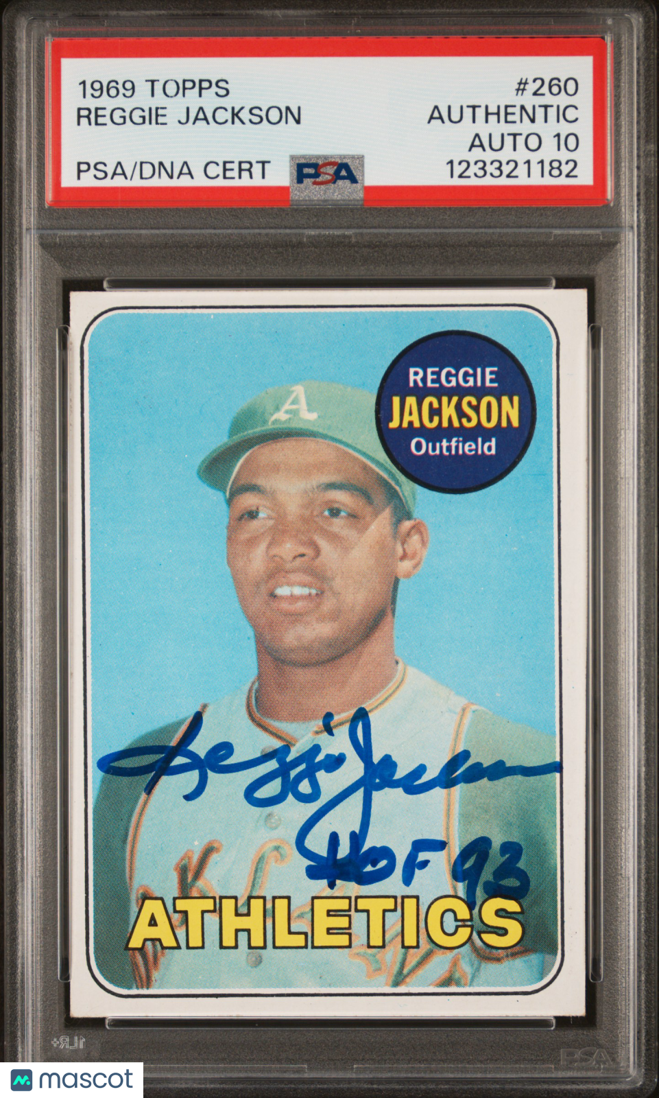 1969 Topps Reggie Jackson #260 PSA A Auto 10