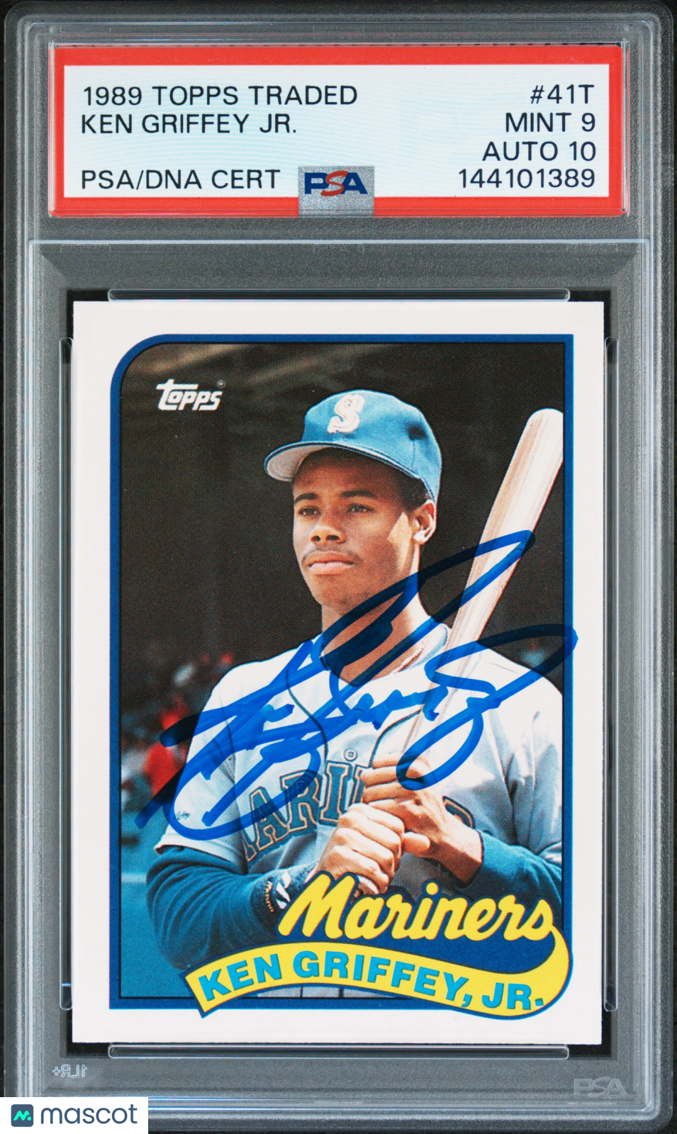 1989 Topps Traded Ken Griffey JR. #41T PSA 9 Auto 10
