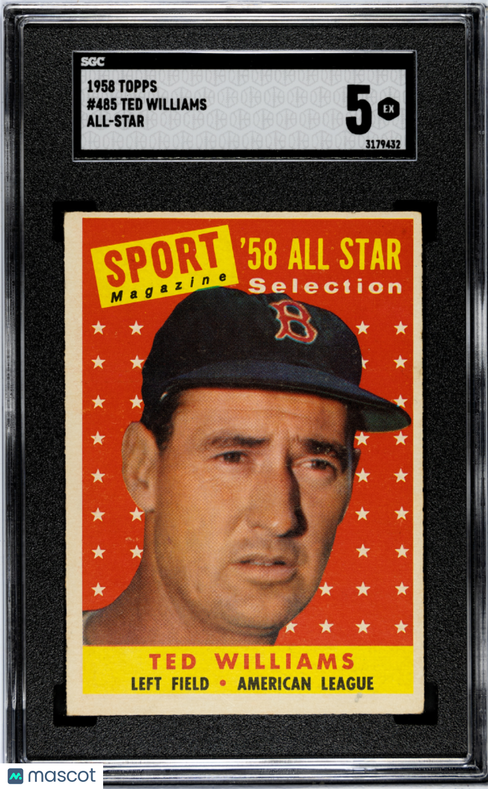 1958 Topps Ted Williams #485 All Star SGC 5