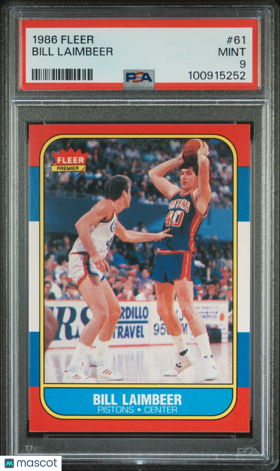 1986 Fleer Bill Laimbeer #61 PSA 9