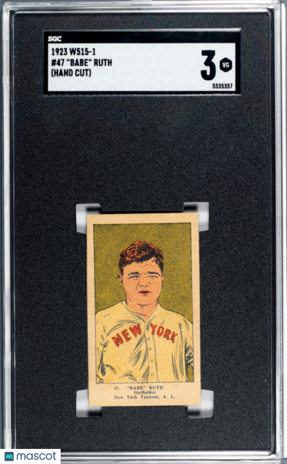 1923 W515-1 Babe Ruth #47 SGC 3
