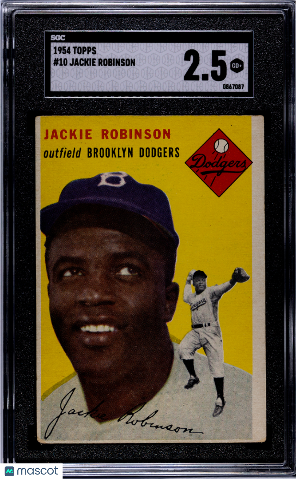 1954 Topps Jackie Robinson #10 SGC 2.5