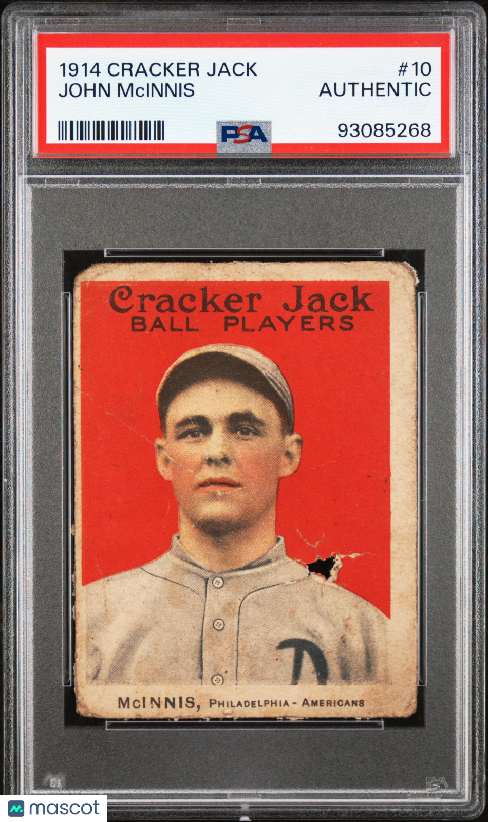 1914 Cracker Jack John Mcinnis #10 PSA A