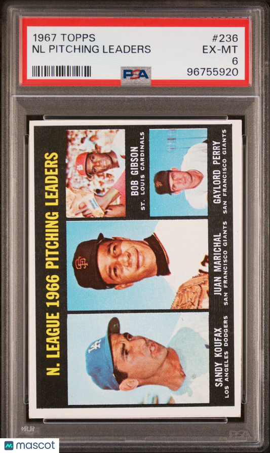 1967 Topps NL Pitching Leaders #236 PSA 6