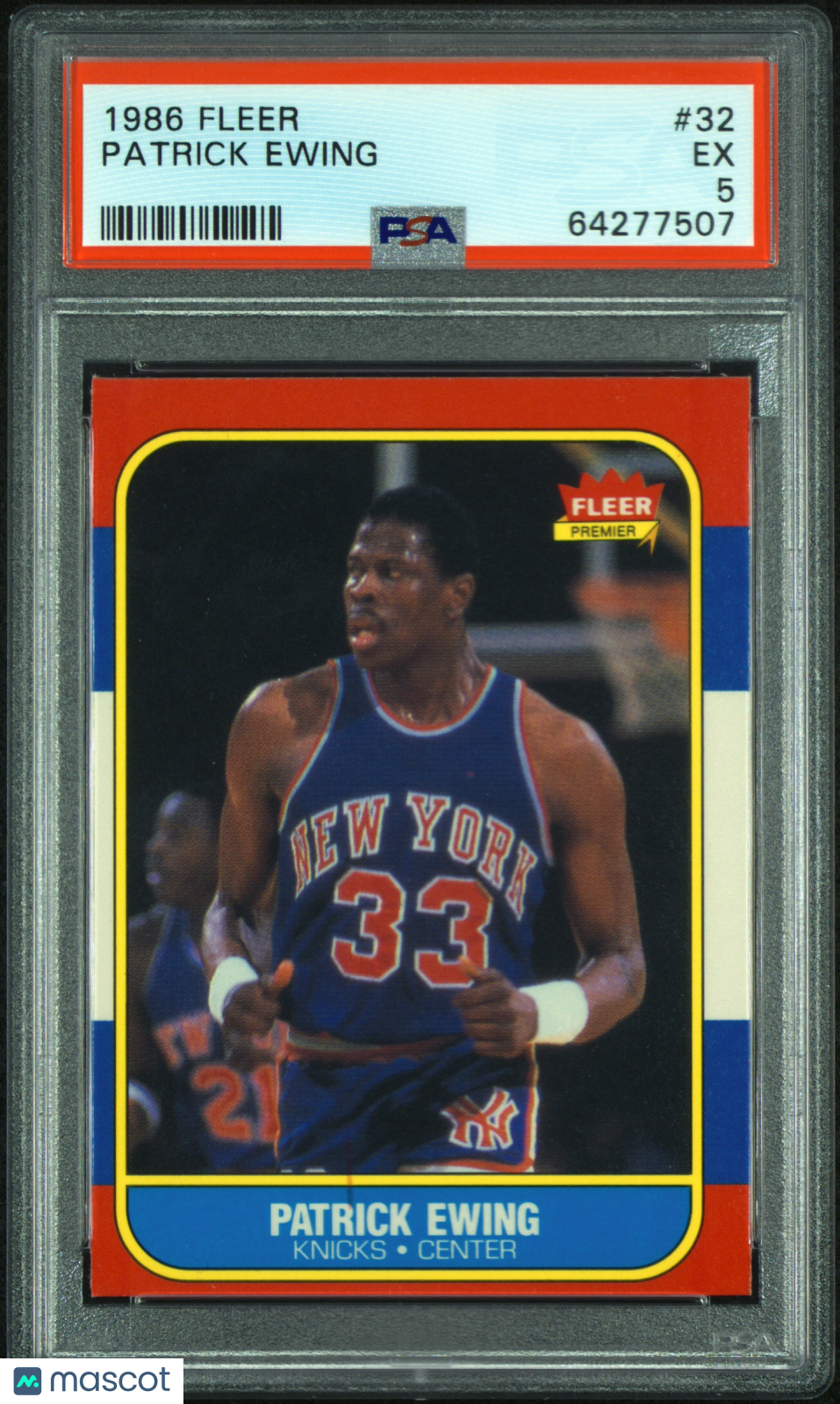 1986 Fleer Patrick Ewing #32 PSA 5