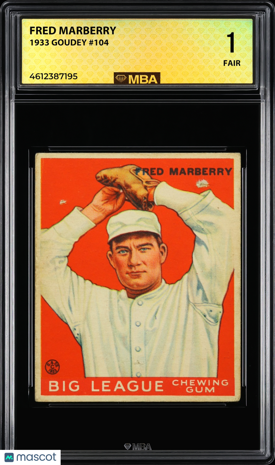 1933 Goudey Fred Marberry #104 MBA 1