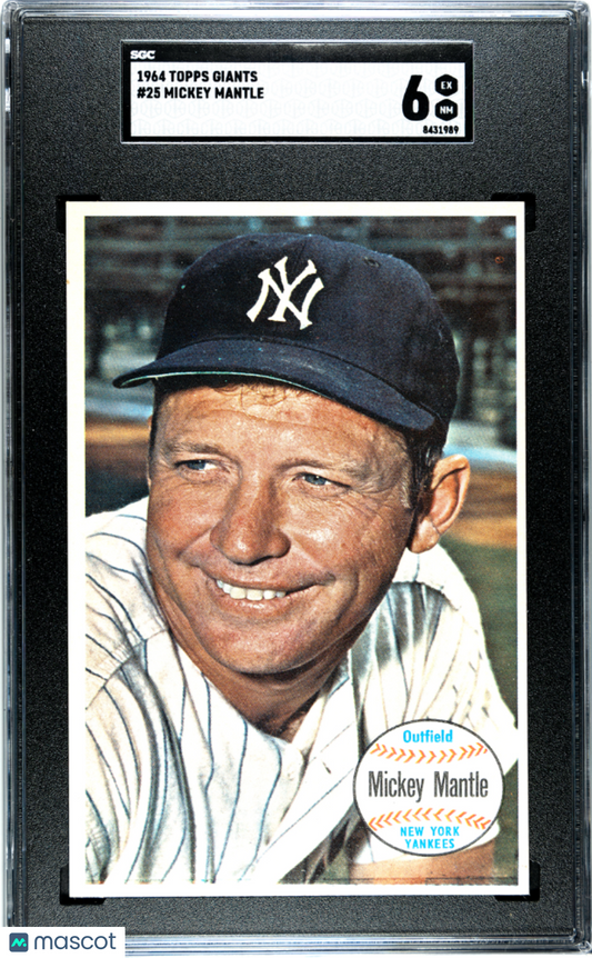 1964 Topps Giants Mickey Mantle #25 SGC 6