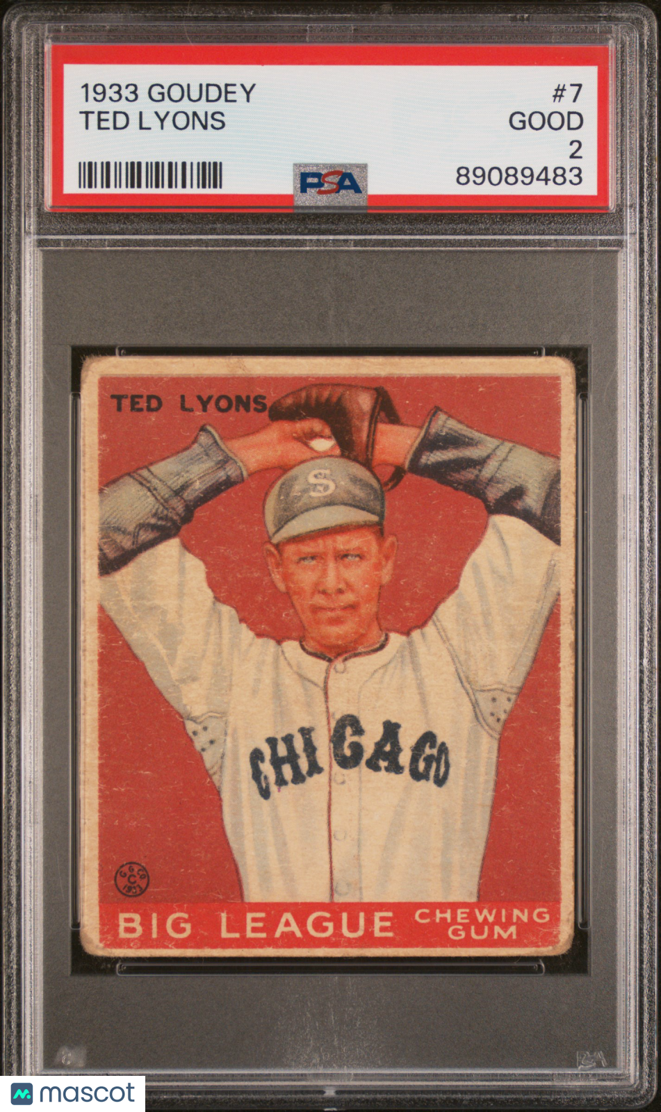 1933 Goudey Ted Lyons #7 PSA 2