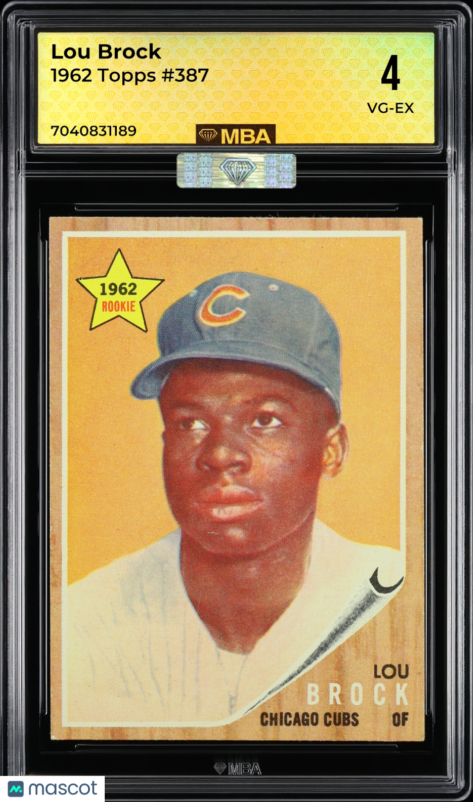 1962 Topps Lou Brock #387 MBA 4 RC