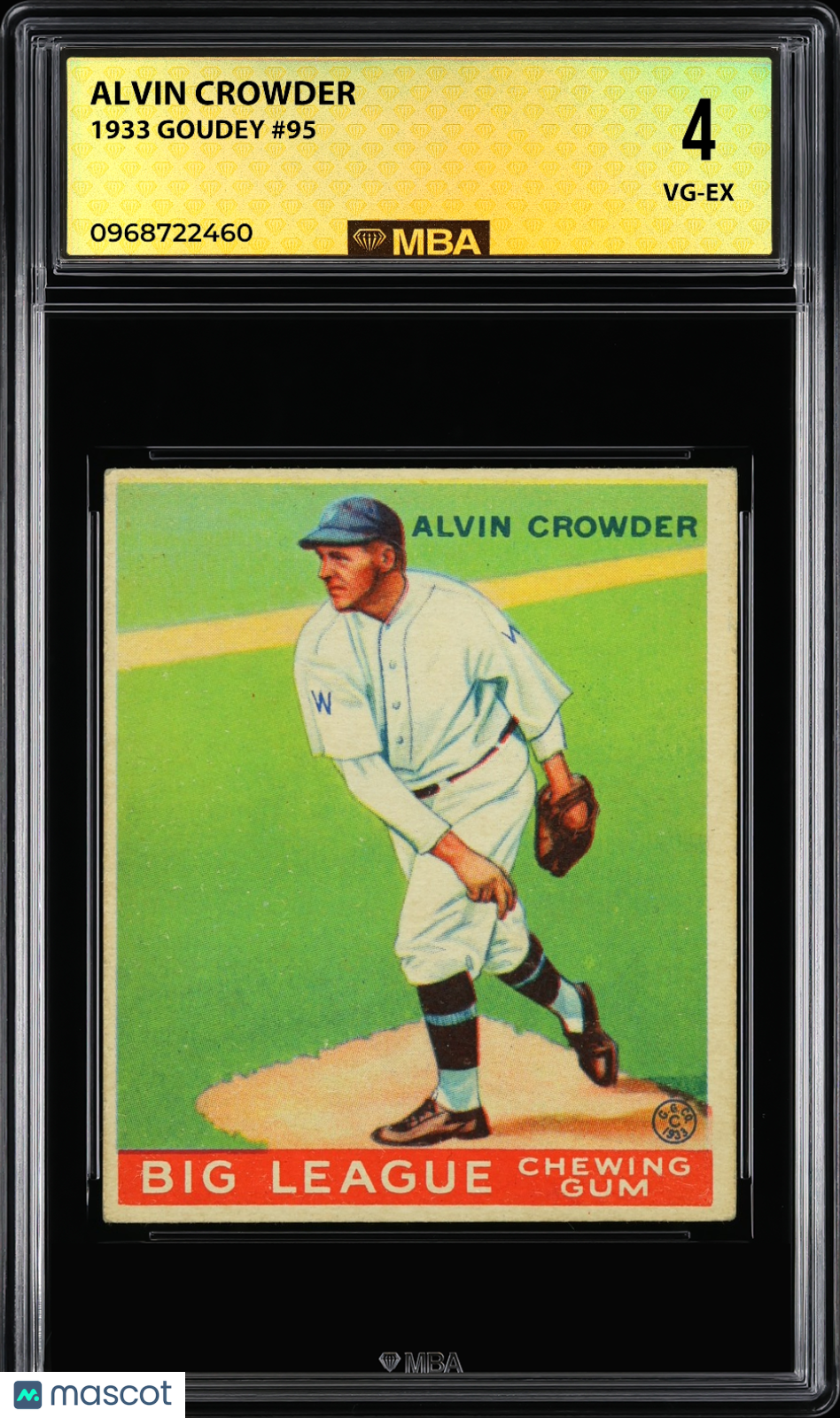 1933 Goudey Alvin Crowder #95 MBA 4