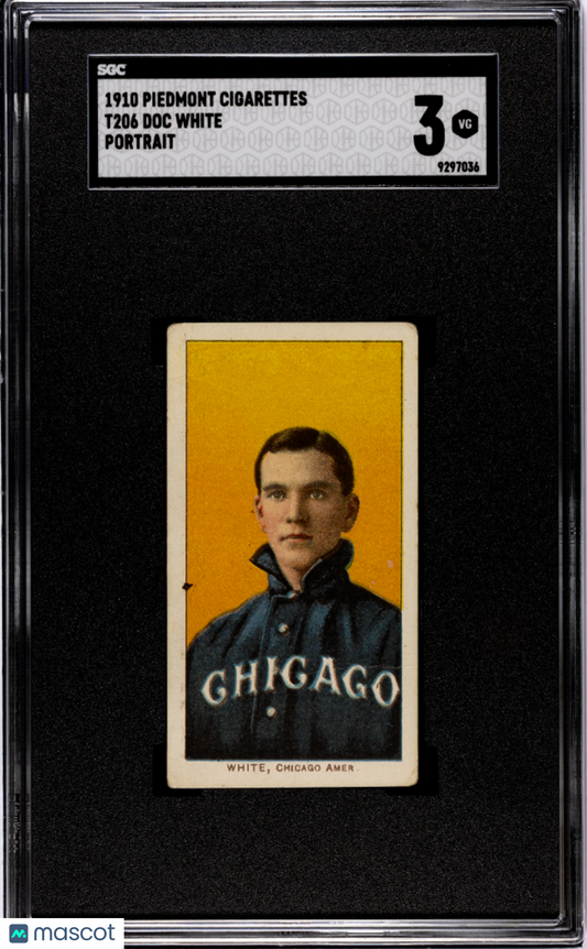 1910 Piedmont Cigarettes (T206) Doc White Portrait SGC 3