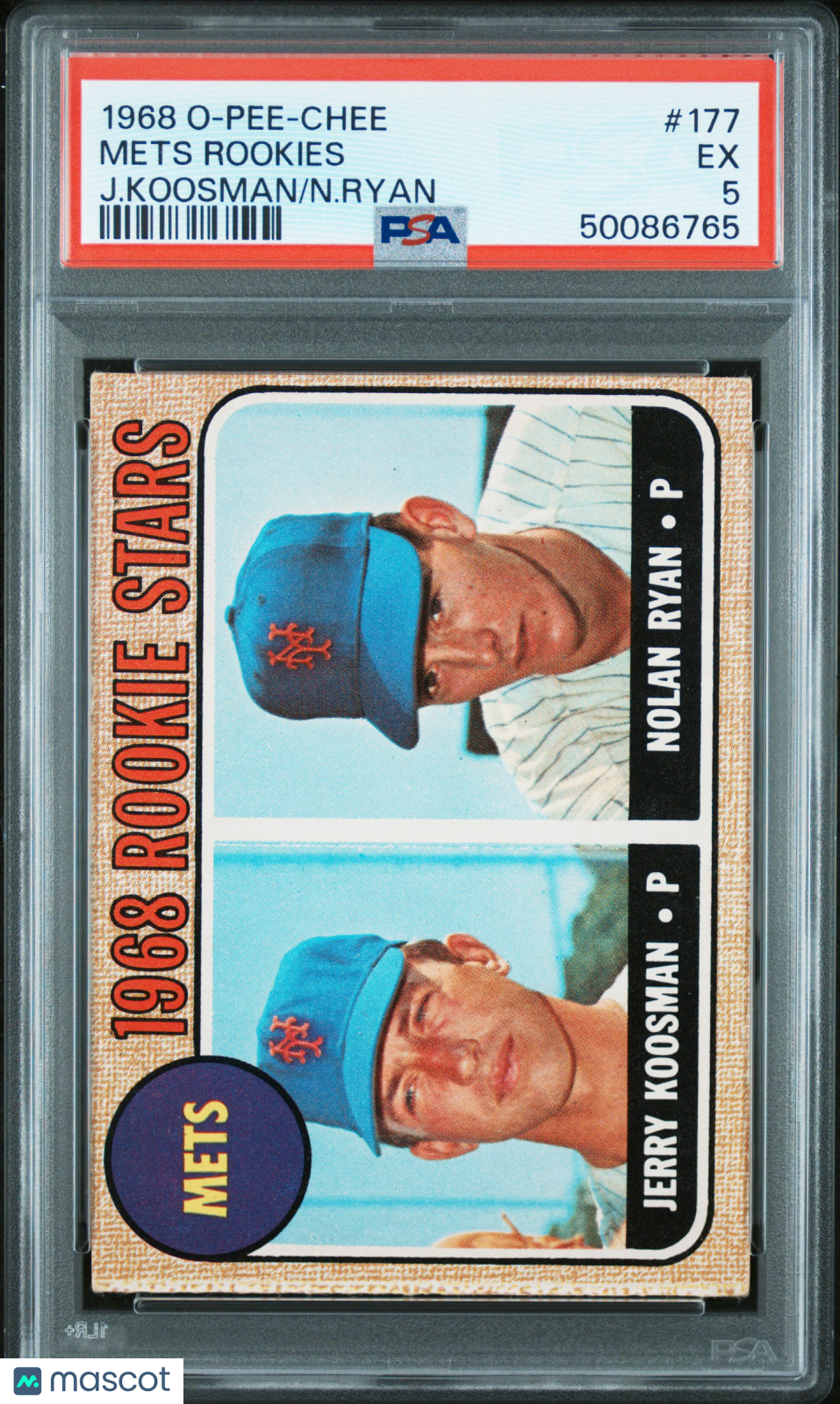 1968 O-Pee-Chee Mets Rookies #177 J. Koosman N. Ryan PSA 5