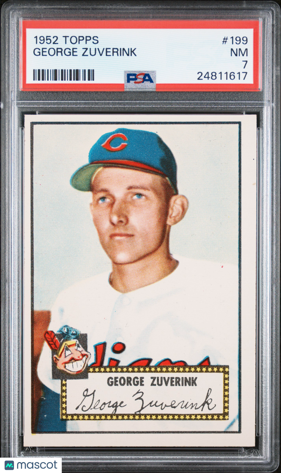 1952 Topps George Zuverink #199 PSA 7