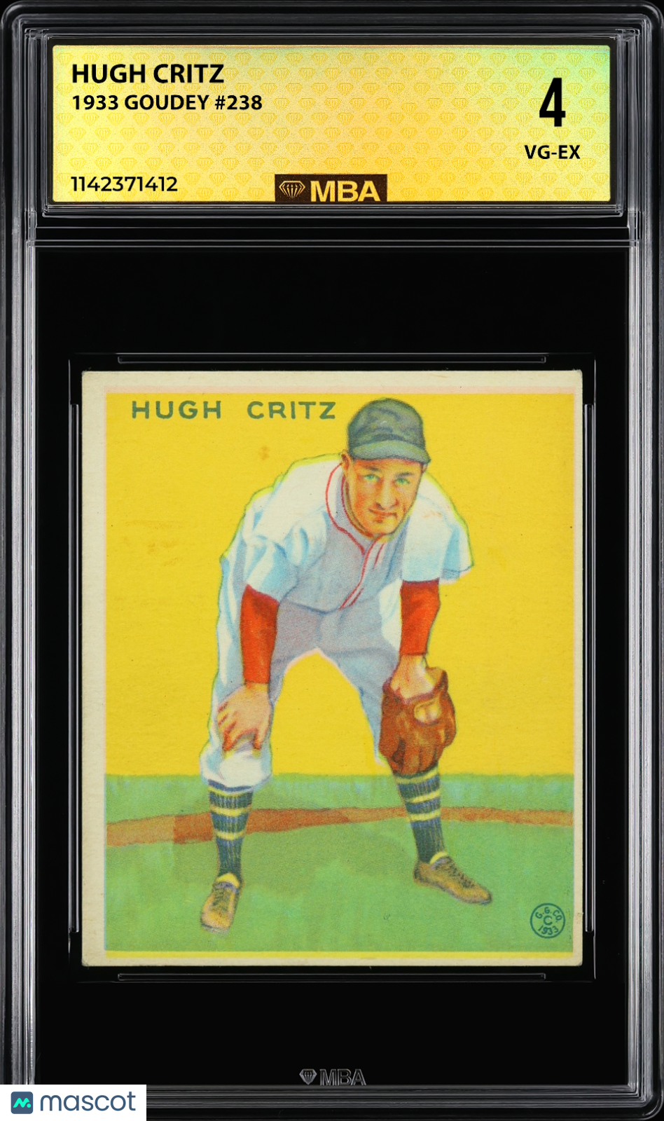 1933 Goudey Hugh Critz #238 MBA 4