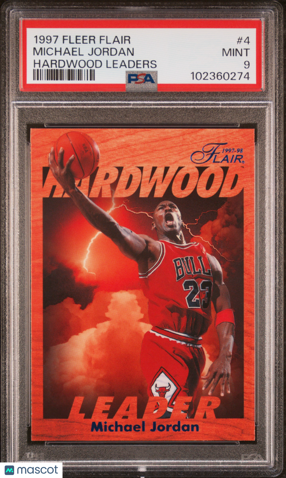 1997 Fleer Flair Hardwood Leaders Michael Jordan #4 PSA 9