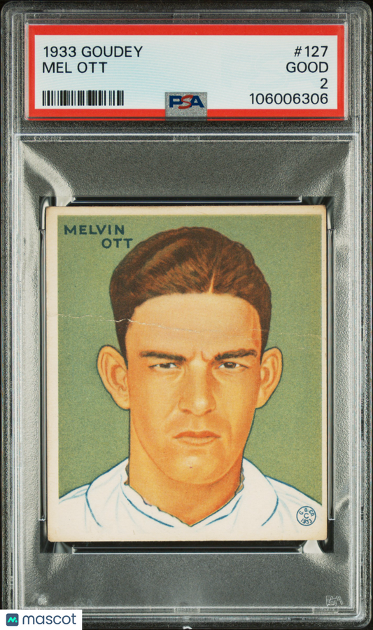 1933 Goudey Mel Ott #127 PSA 2