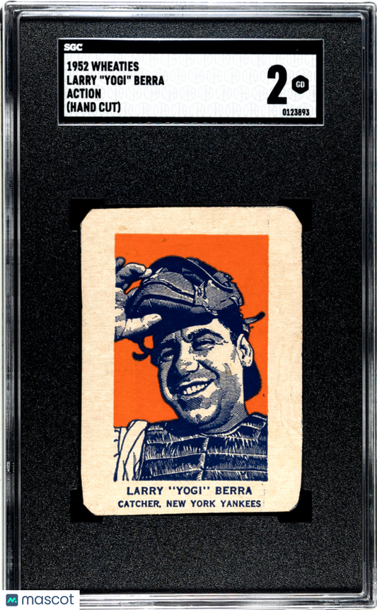1952 Wheaties Larry Yogi Berra Action (Hand Cut) SGC 2