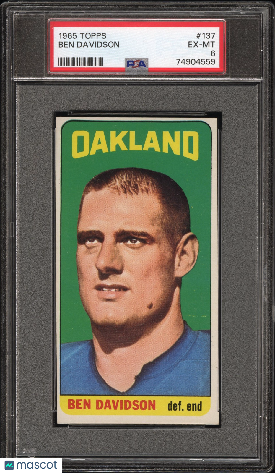 1965 Topps Ben Davidson #137 PSA 6