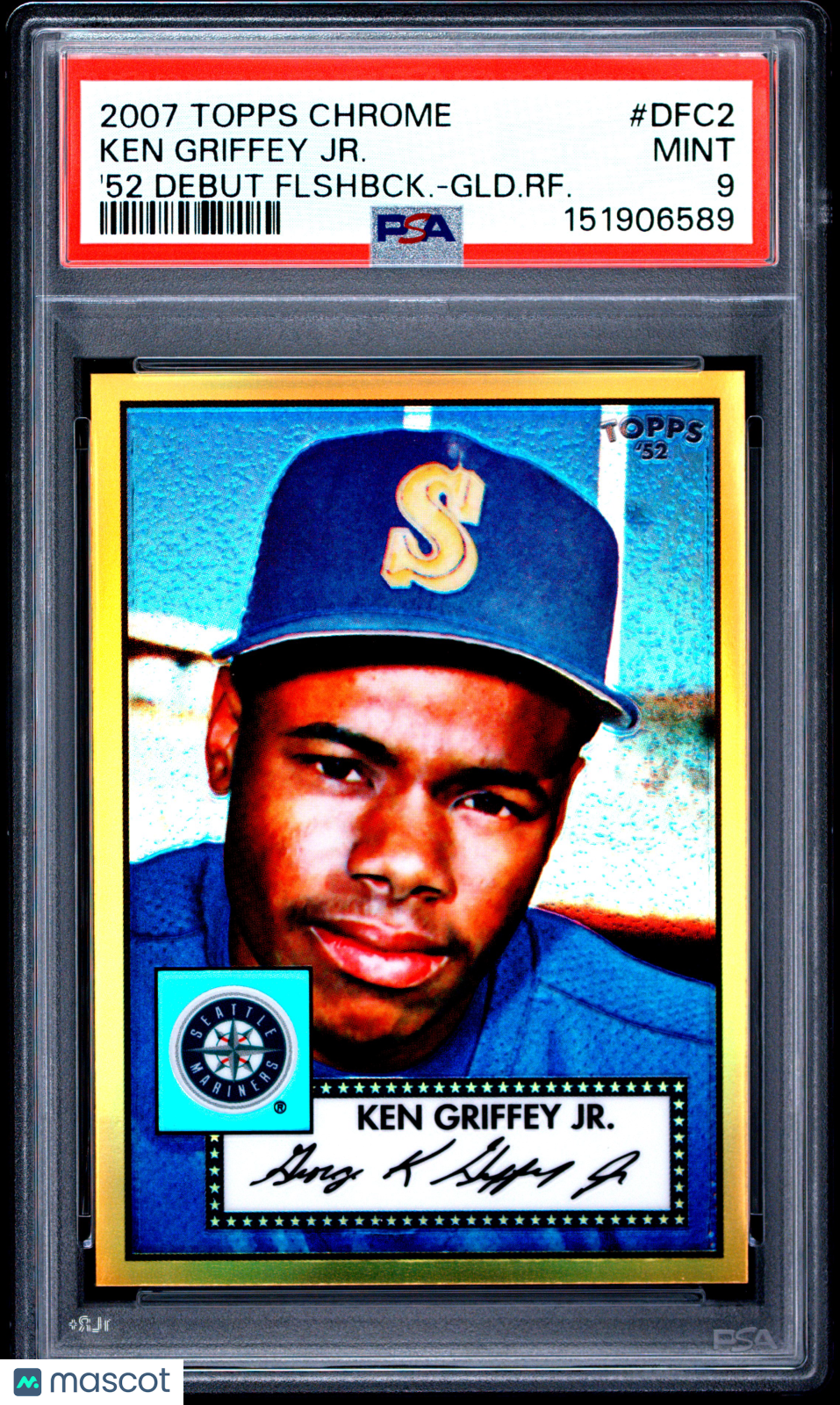 2007 Topps Chrome '52 Debut Flashback Ken Griffey JR #DFC2 Flshbck. GLD RF PSA 9