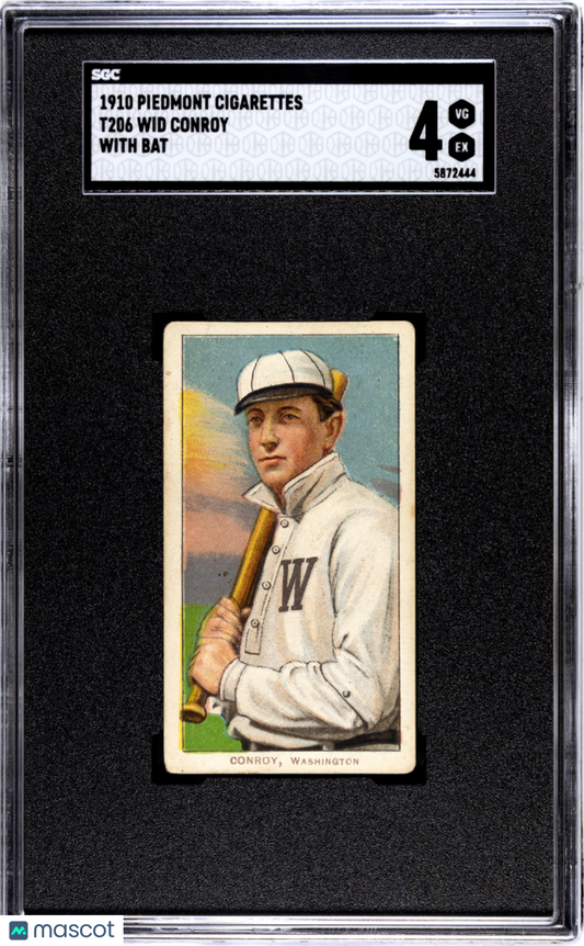 1910 Piedmont Cigarettes (T206) Wid Conroy With Bat SGC 4