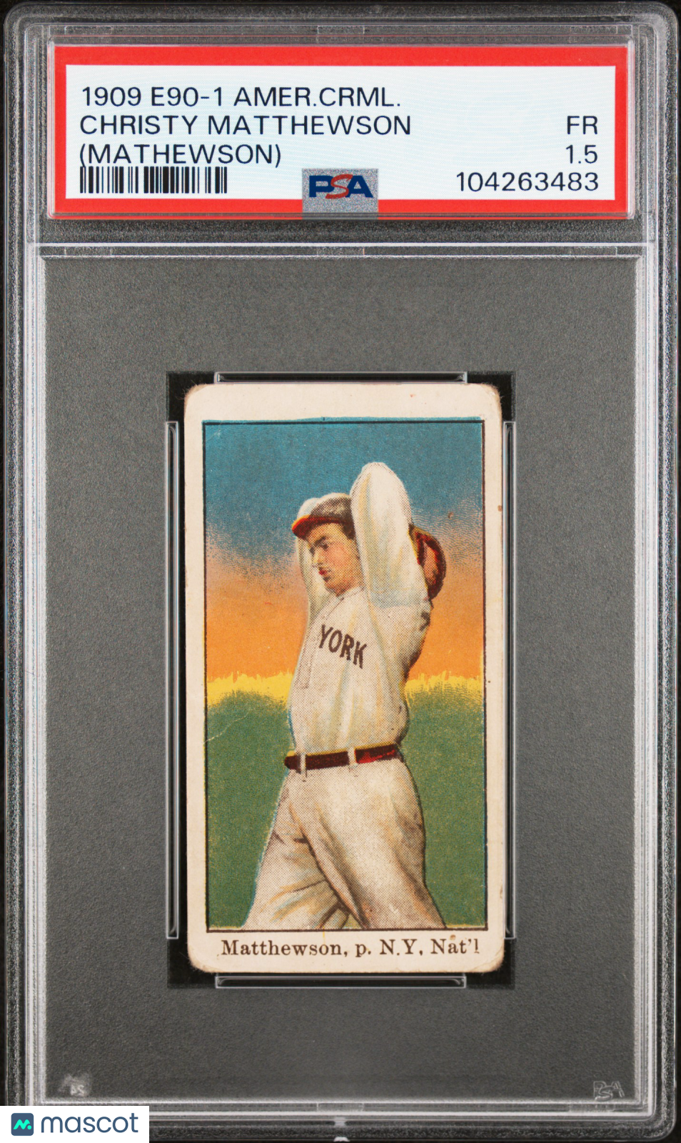 1909 E90-1 American Caramel Christy Matthewson (Mathewson) PSA 1.5