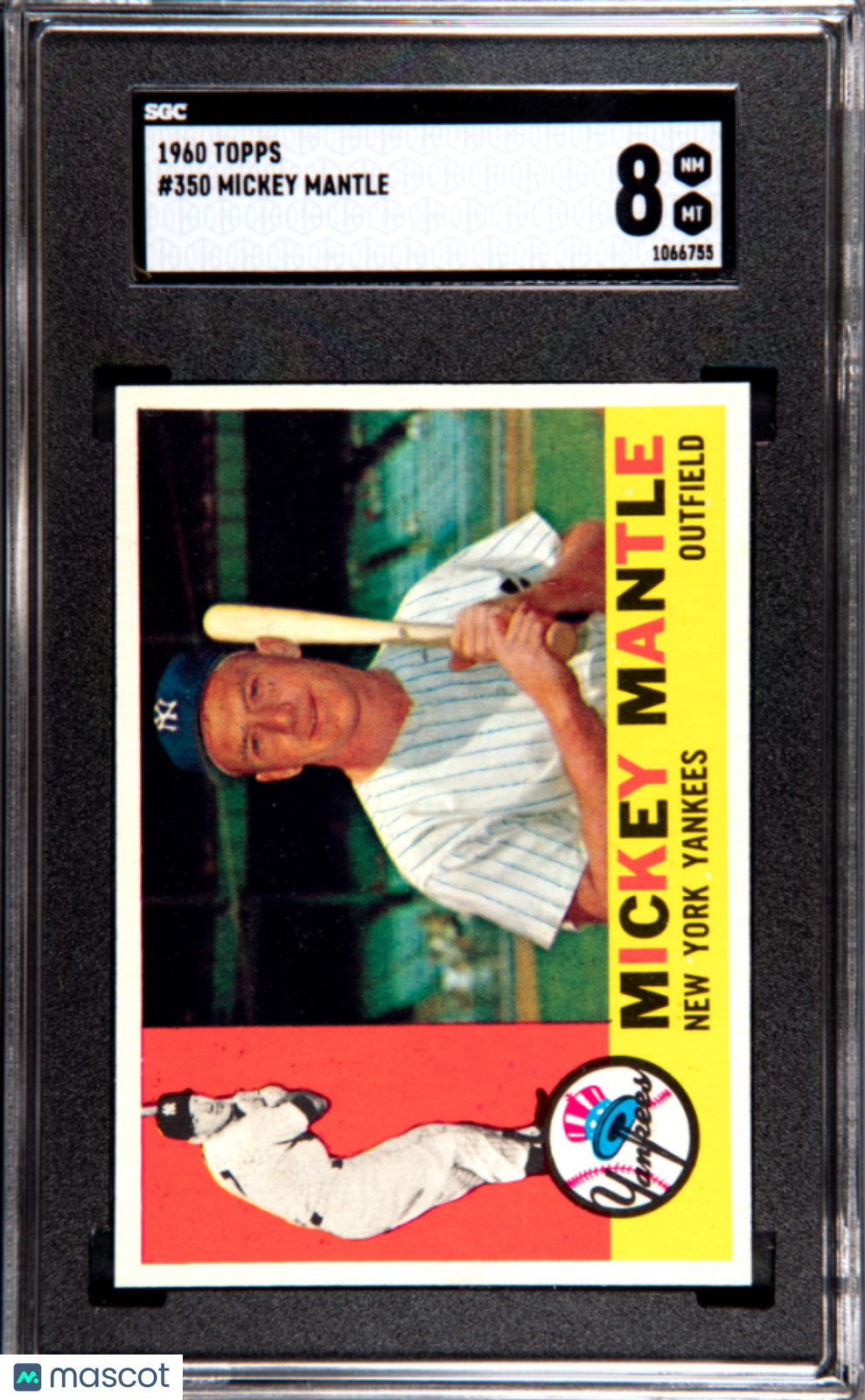 1960 Topps Mickey Mantle #350 SGC 8