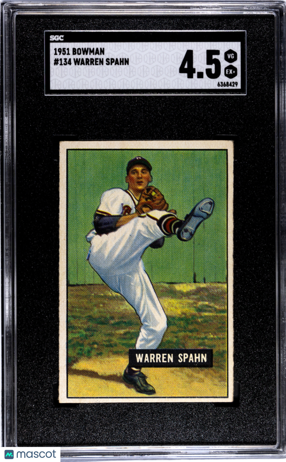 1951 Bowman Warren Spahn #134 SGC 4.5