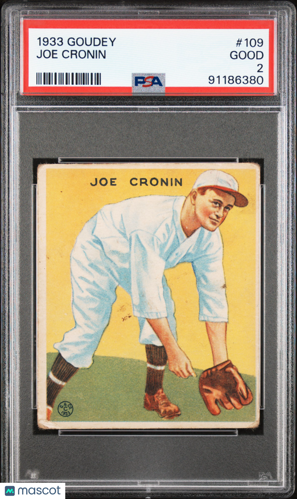 1933 Goudey Joe Cronin #109 PSA 2