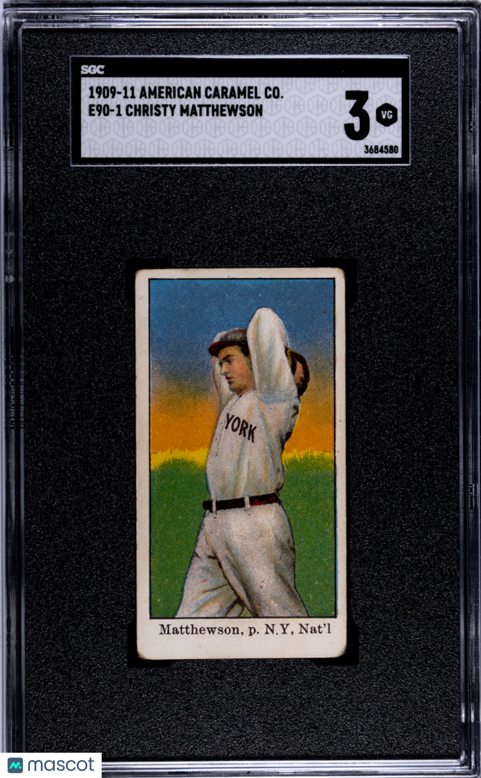 1909 American Caramel Co. (E90-1) Christy Matthewson SGC 3