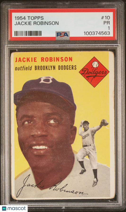 1954 Topps Jackie Robinson #10 PSA 1