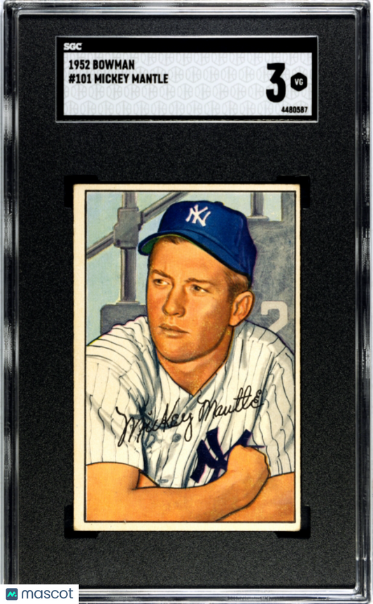 1952 Bowman Mickey Mantle #101 SGC 3