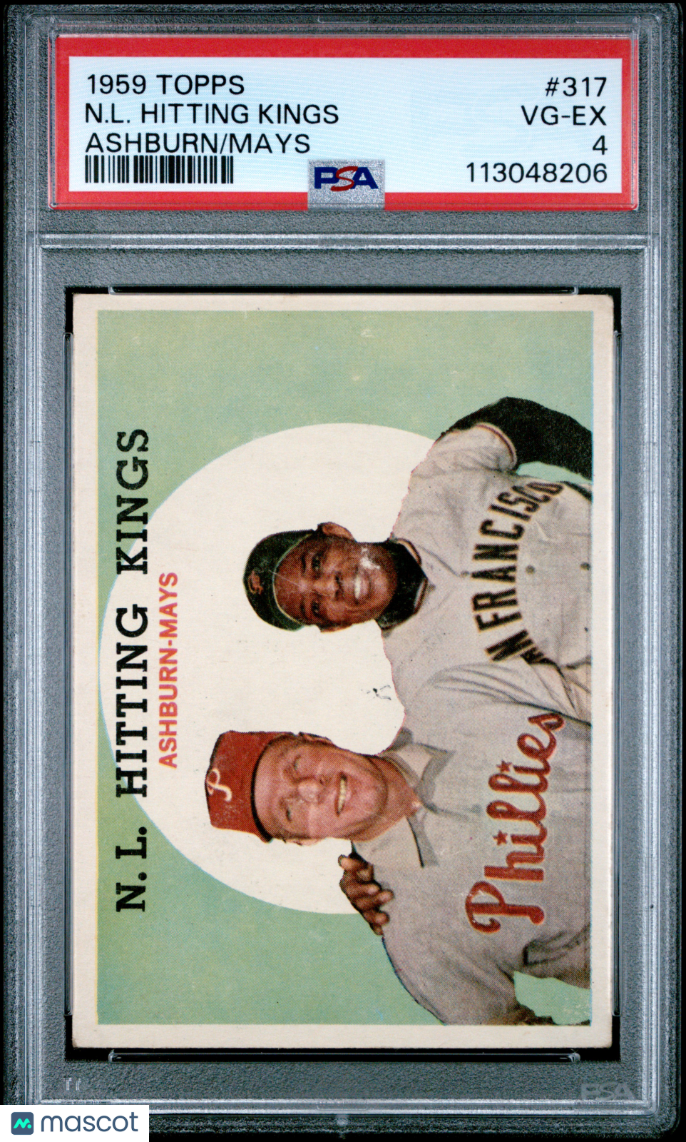 1959 Topps N. L. Hitting Kings #317 Ashburn Mays PSA 4