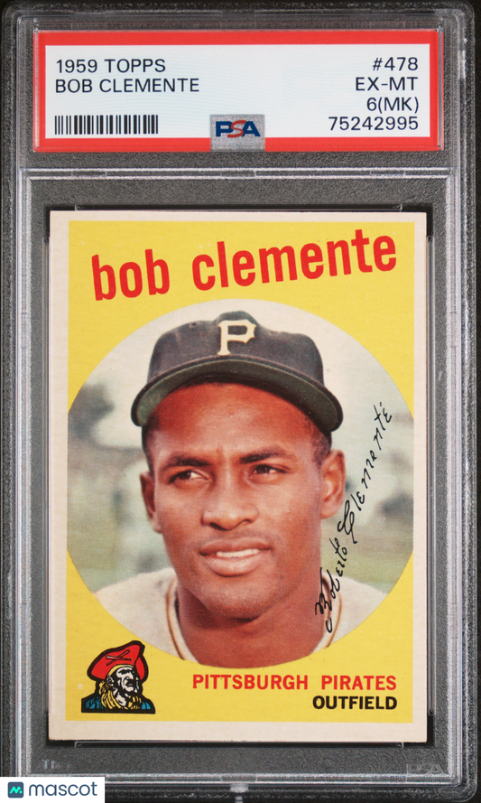 1959 Topps Bob Clemente #478 MK PSA 6