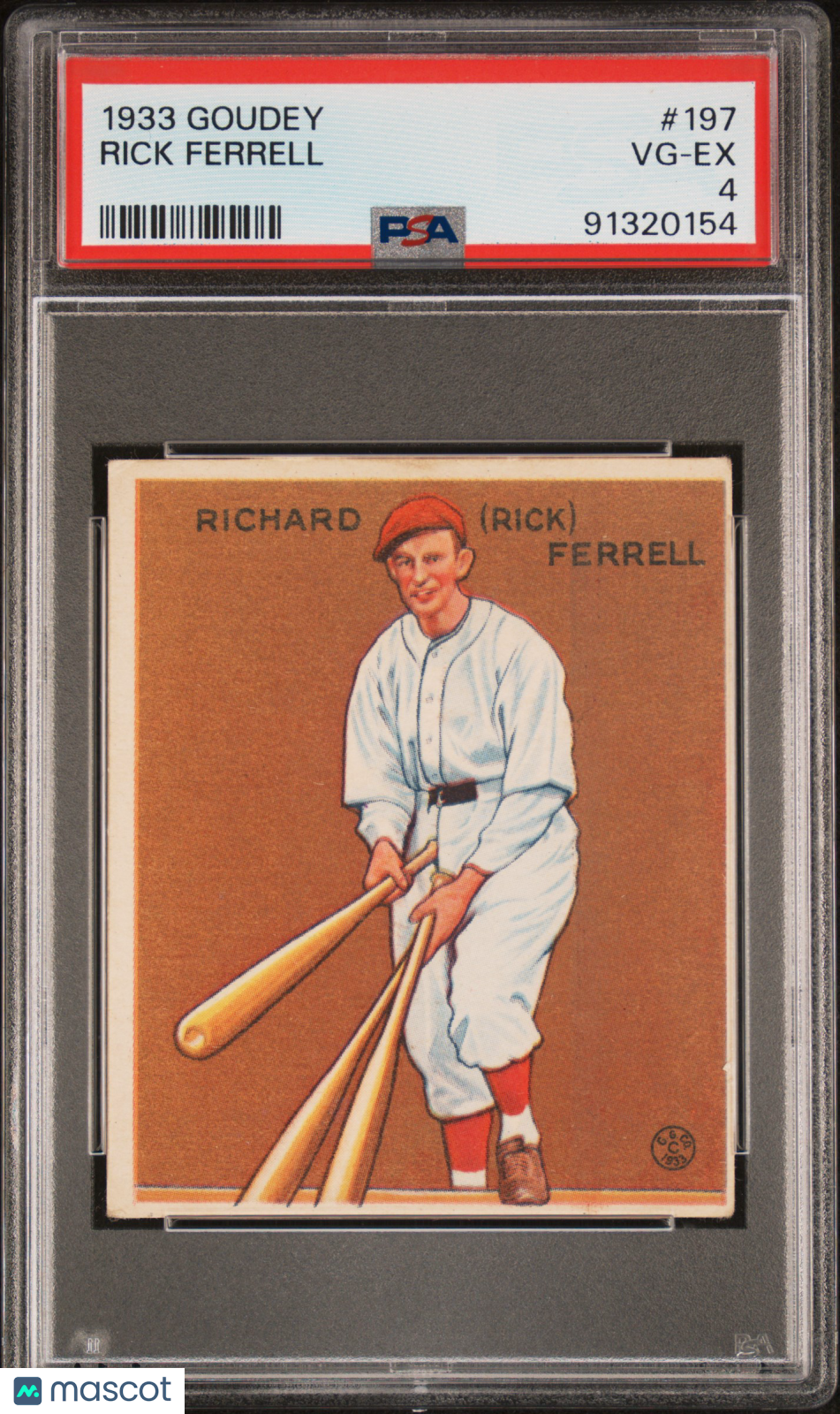 1933 Goudey Rick Ferrell #197 PSA 4