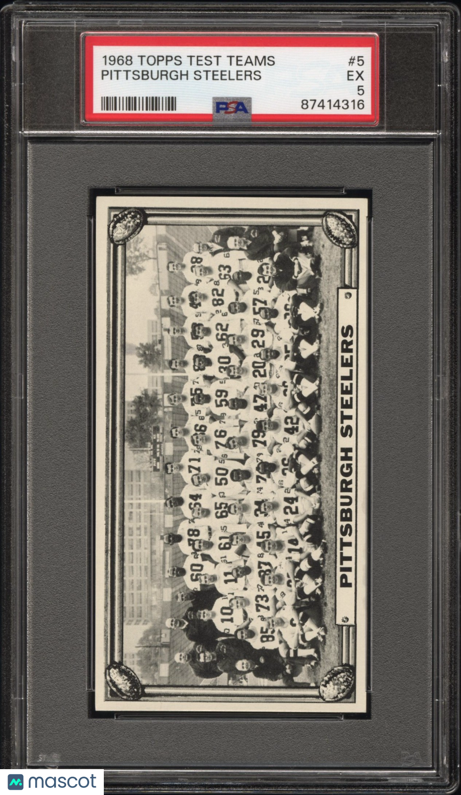 1968 Topps Test Teams Pittsburgh Steelers #5 PSA 5