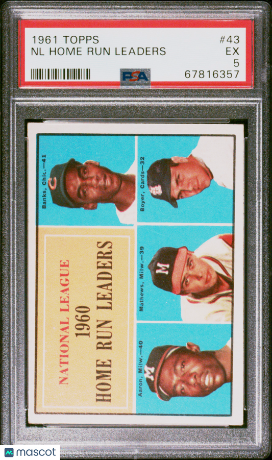 1961 Topps NL Home Run Leaders #43 PSA 5