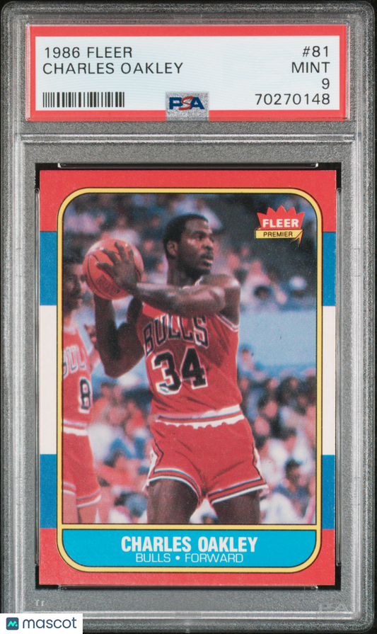 1986 Fleer Charles Oakley #81 PSA 9