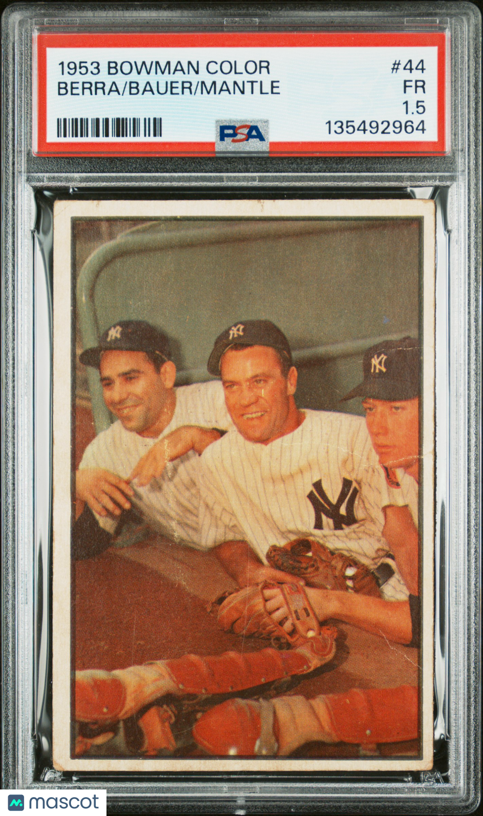 1953 Bowman Color Mantle Bauer Berra #44 PSA 1.5