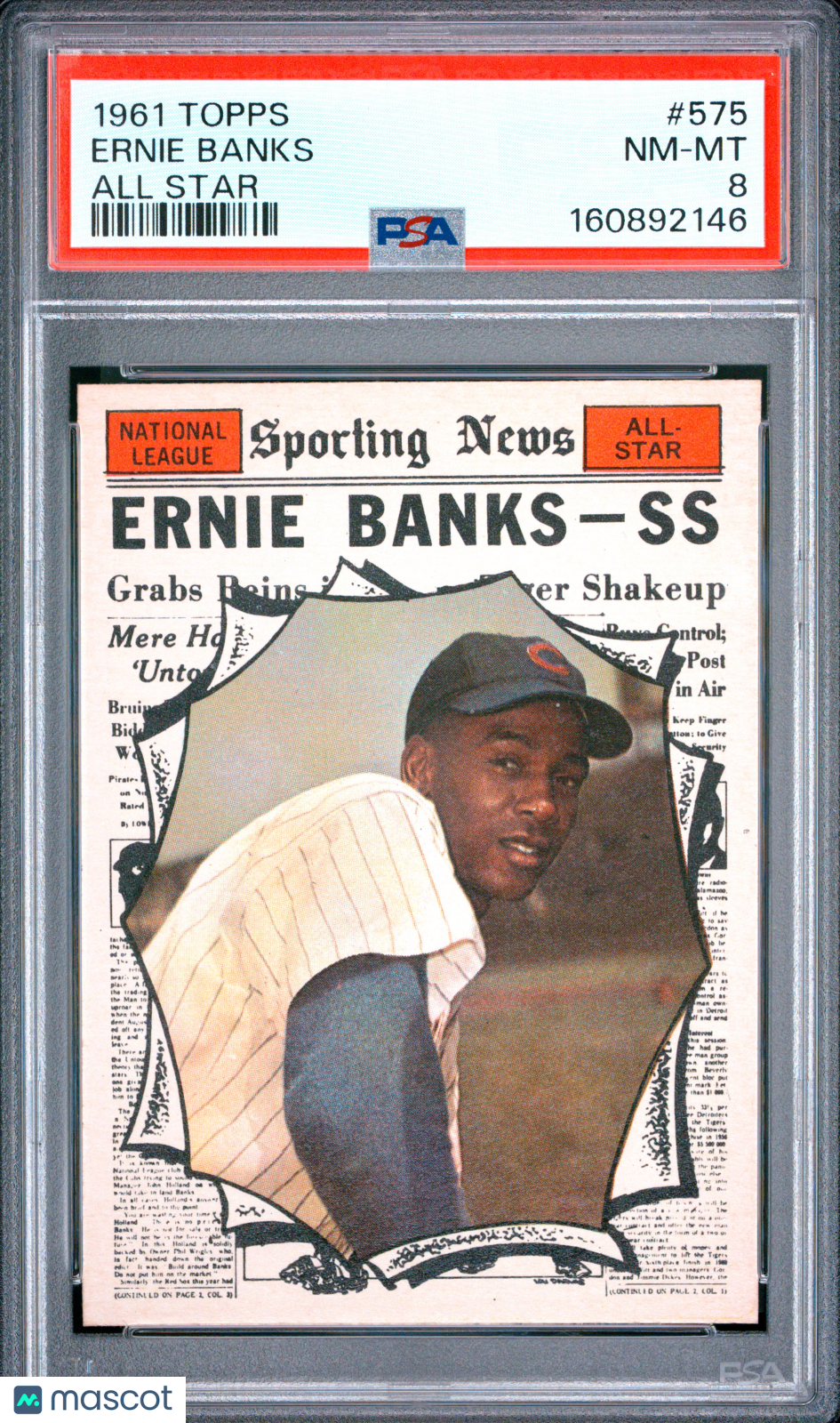 1961 Topps Ernie Banks #575 All Star PSA 8