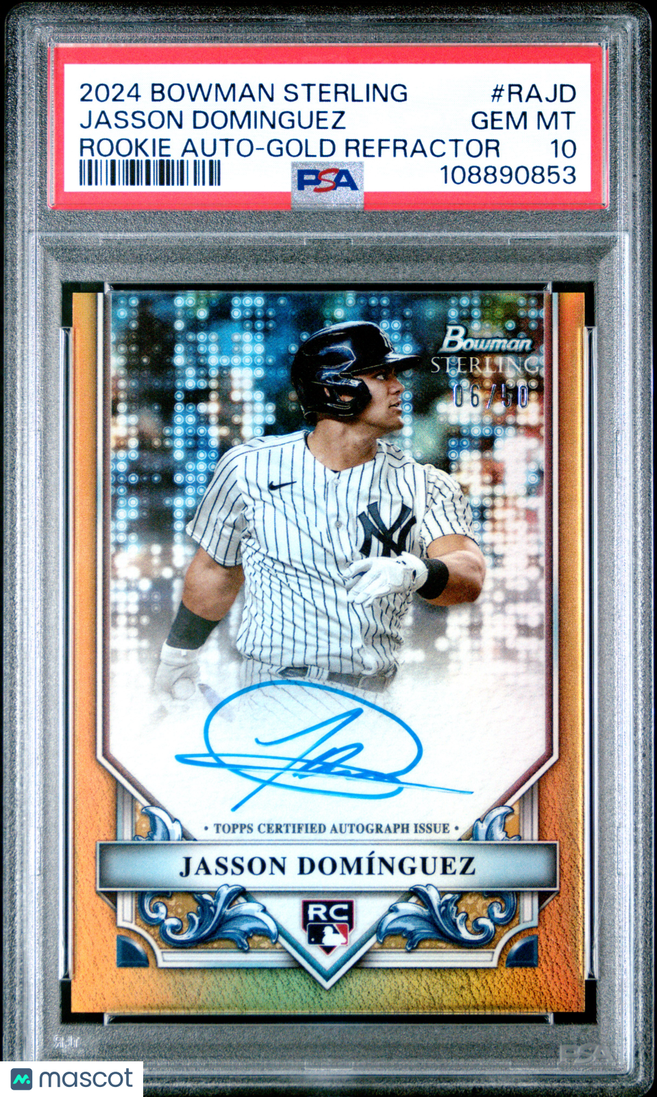 2024 Bowman Sterling Rookies Jasson Dominguez #RAJD Gold Refractor PSA 10 /60