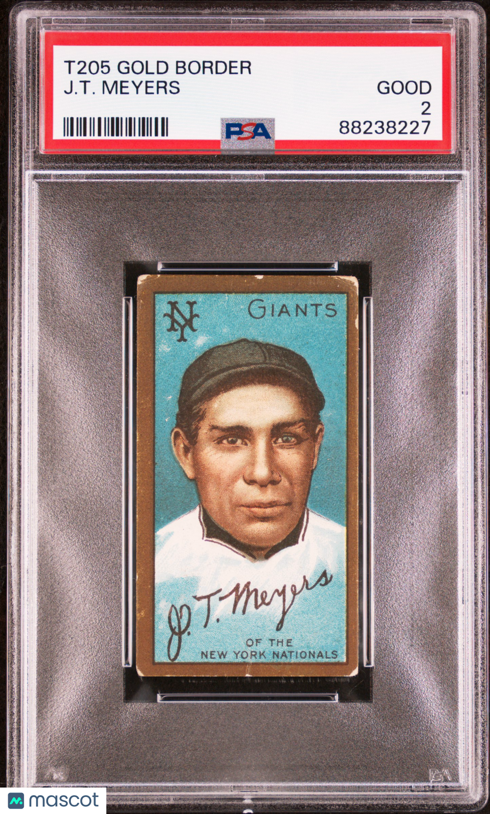 1911 T205 Gold Border J. T. Meyers PSA 2