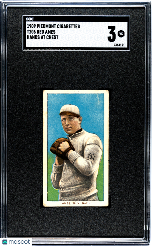 1909 Piedmont Cigarettes (T206) Red Ames Hands At Chest SGC 3