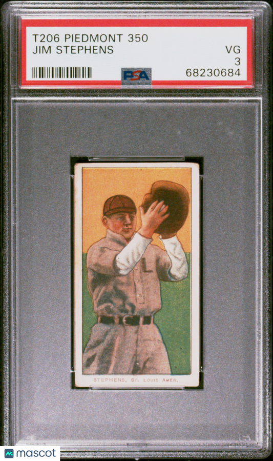 1909-11 T206 Piedmont 350 Jim Stephens PSA 3